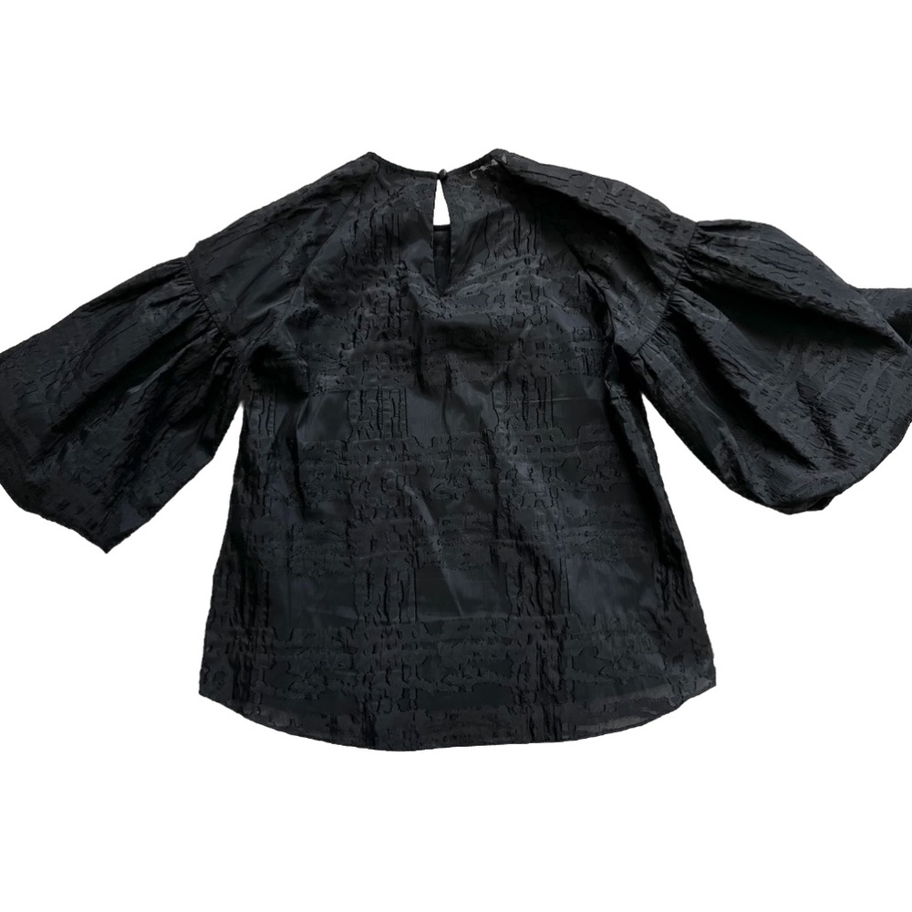 HUNTER BELL NEW YORK BLACK ORGANZA STYLE SEMI SHEER TOP SIZE XS MODERN CHIC - Picture 2 of 7